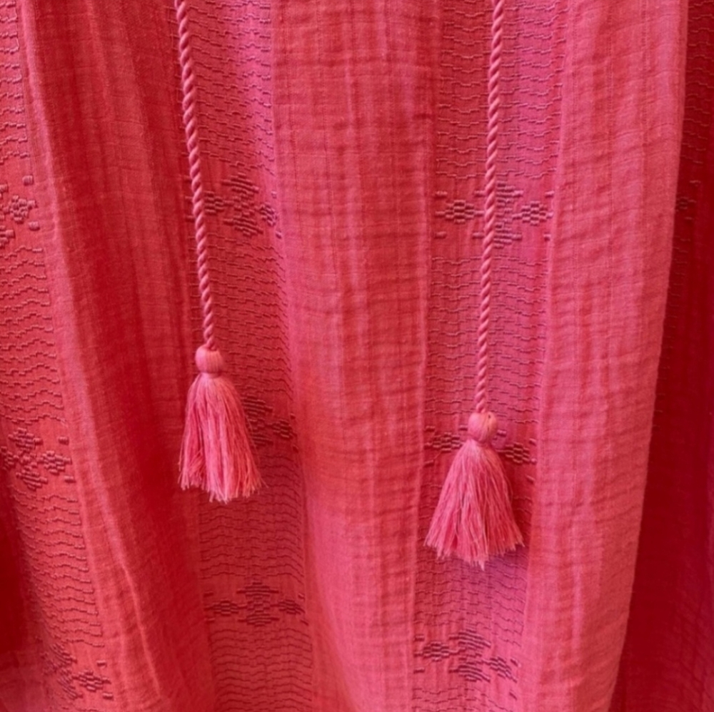 Roller Rabbit Embroidered Boho Chic Size: L  Pink Red - Picture 5 of 8